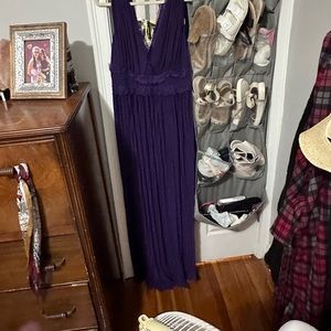 Purple asos gown with accordion detail